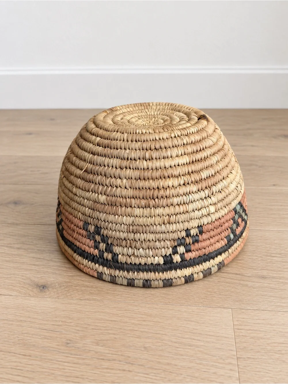 Vintage Handwoven Natural Rattan Basket #2